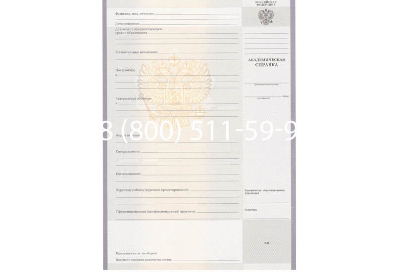 Купить Академическая справка образца 2010-2011 год для колледжа в Долгопрудном Купить Академическая справка образца 2010-2011 год для колледжа в Долгопрудном